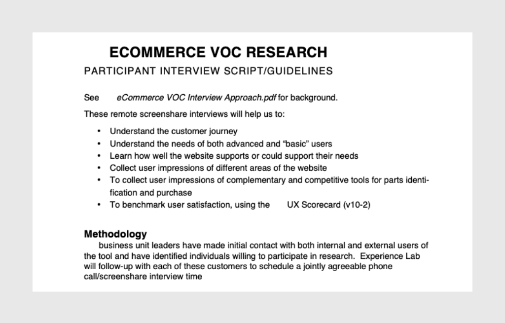 VOC Research Outline